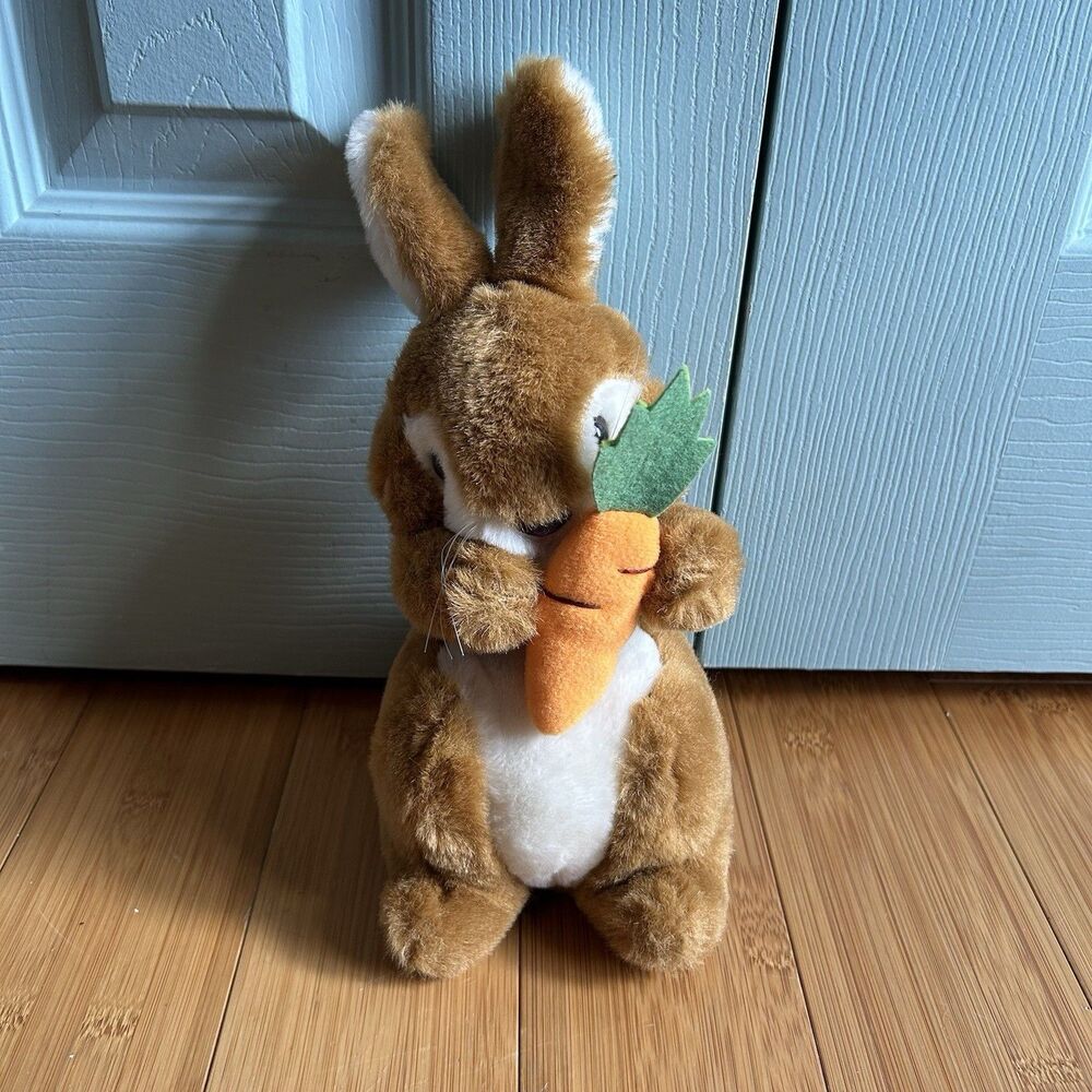 Vtg 1987 The Summit Collection Brown Rabbit W/ Carrot Plush Stuffed Animal Bunny